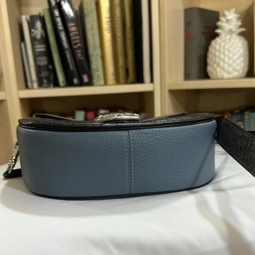 Coach Georgie Blue Saddle Crossbody Bag - Picture 3 of 7